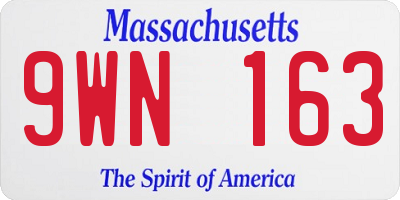 MA license plate 9WN163