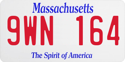 MA license plate 9WN164