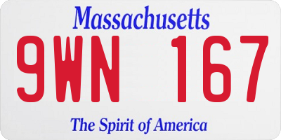 MA license plate 9WN167