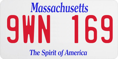MA license plate 9WN169