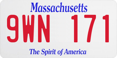 MA license plate 9WN171