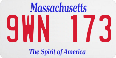 MA license plate 9WN173