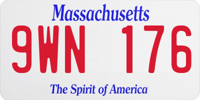 MA license plate 9WN176