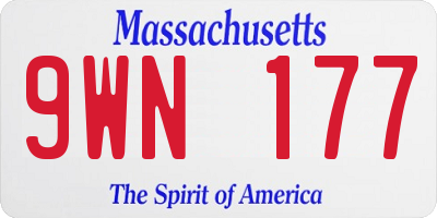 MA license plate 9WN177