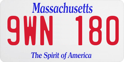 MA license plate 9WN180
