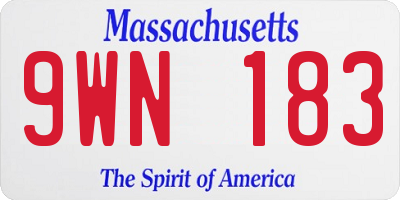 MA license plate 9WN183