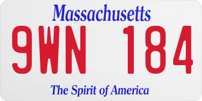 MA license plate 9WN184