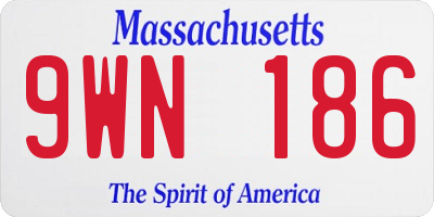 MA license plate 9WN186