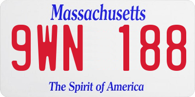 MA license plate 9WN188
