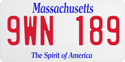 MA license plate 9WN189