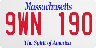 MA license plate 9WN190
