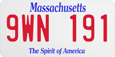 MA license plate 9WN191