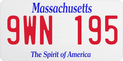 MA license plate 9WN195