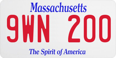 MA license plate 9WN200
