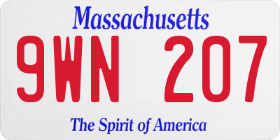 MA license plate 9WN207