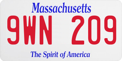 MA license plate 9WN209