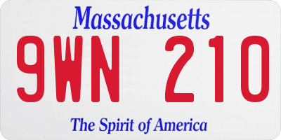 MA license plate 9WN210