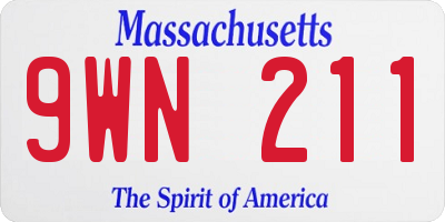 MA license plate 9WN211