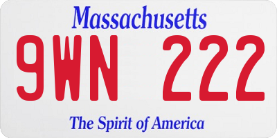 MA license plate 9WN222