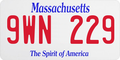 MA license plate 9WN229