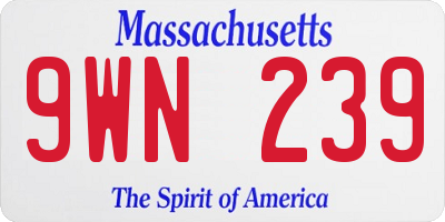 MA license plate 9WN239