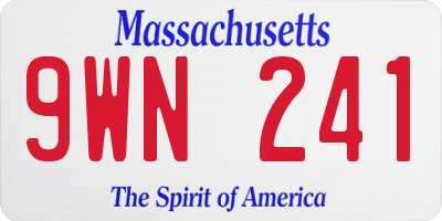 MA license plate 9WN241