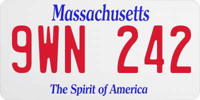 MA license plate 9WN242