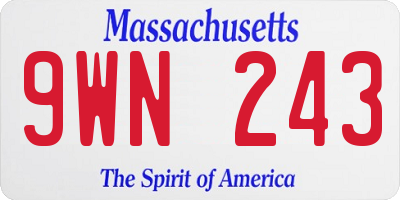 MA license plate 9WN243