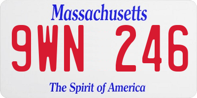 MA license plate 9WN246