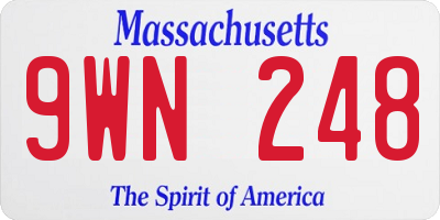 MA license plate 9WN248