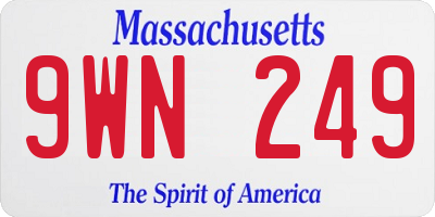 MA license plate 9WN249