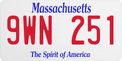 MA license plate 9WN251
