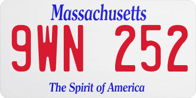 MA license plate 9WN252