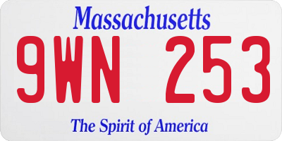MA license plate 9WN253