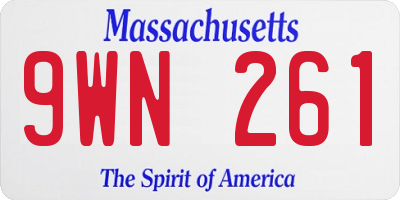 MA license plate 9WN261