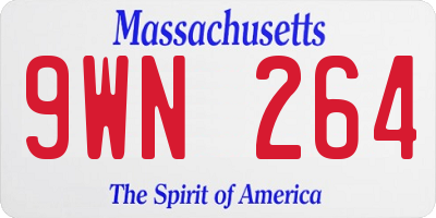 MA license plate 9WN264