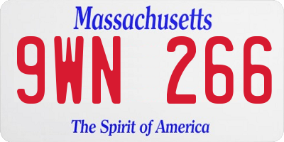 MA license plate 9WN266