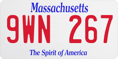 MA license plate 9WN267