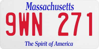 MA license plate 9WN271