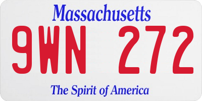 MA license plate 9WN272