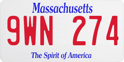 MA license plate 9WN274