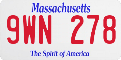 MA license plate 9WN278