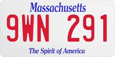MA license plate 9WN291
