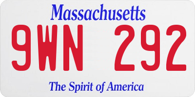 MA license plate 9WN292