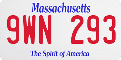 MA license plate 9WN293