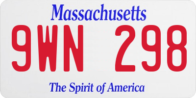 MA license plate 9WN298