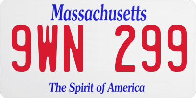 MA license plate 9WN299