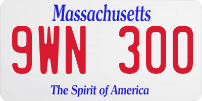 MA license plate 9WN300