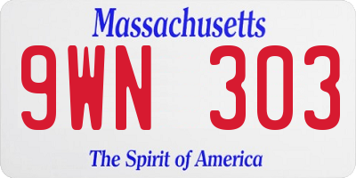 MA license plate 9WN303