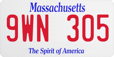 MA license plate 9WN305